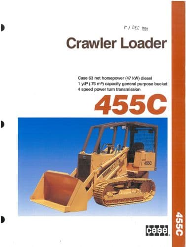 Case  Crawler Loader 455C Brochure