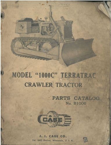 Case Crawler Tractor 1100C Terratrac Parts Manual