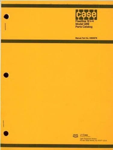 Case Davis Trencher Fleetline 12 + 4 Model Q69 Parts Manual