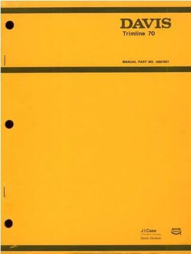 Case Davis Trencher Trimline 70 Parts Manual
