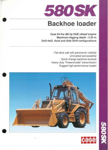 Case Digger  580 SK Backhoe Loader Brochure