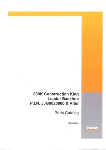 Case Digger 580K Excavator Backhoe Loader Parts Manual - 580 K