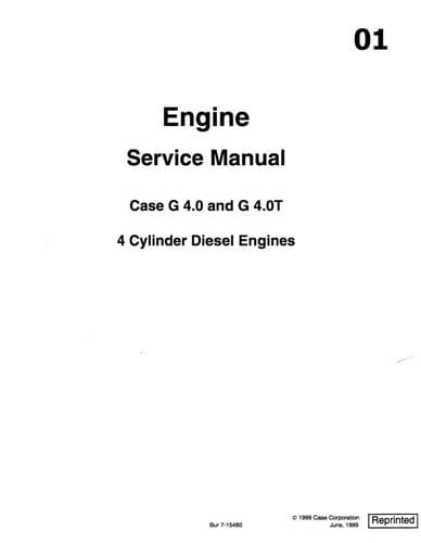 CASE Engine G4.0 & G4.0T Workshop Service Manual
