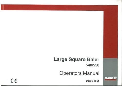 Case IH 540 & 550 Large Square Baler Operators Manual
