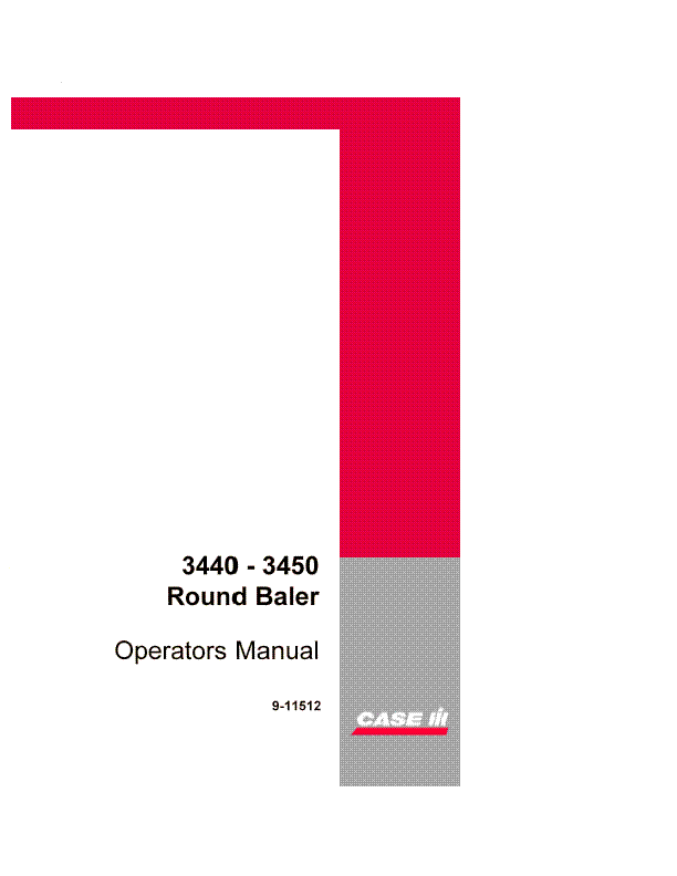Case IH Baler 3440 3450 Operators Manual