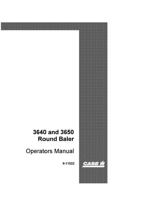 Case IH Baler 3640 3650 Operators Manual