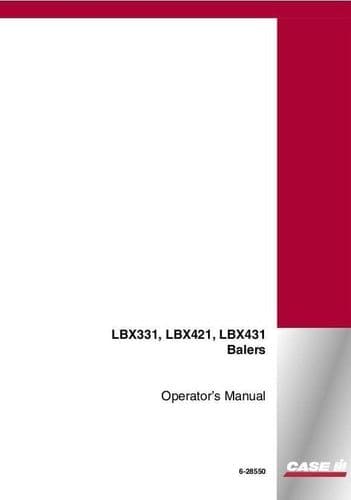 Case IH Big Baler LBX331 LBX421 LBX431 Operators Manual