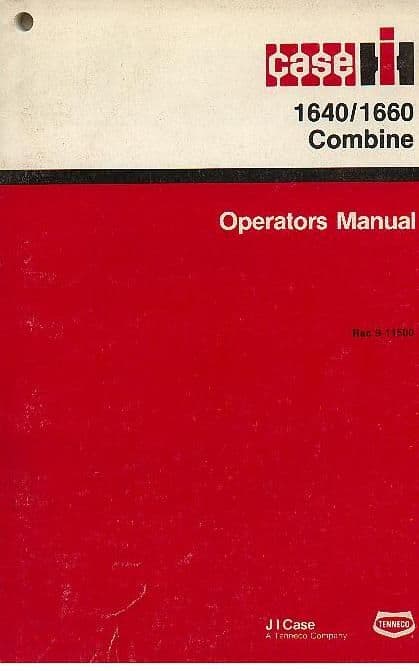 Case IH Combine 1640 1660 Operators Manual