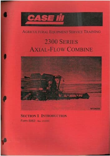 Case IH Combine 2344 2366 2388 Axial Flow Service Training Workshop Repair Manual