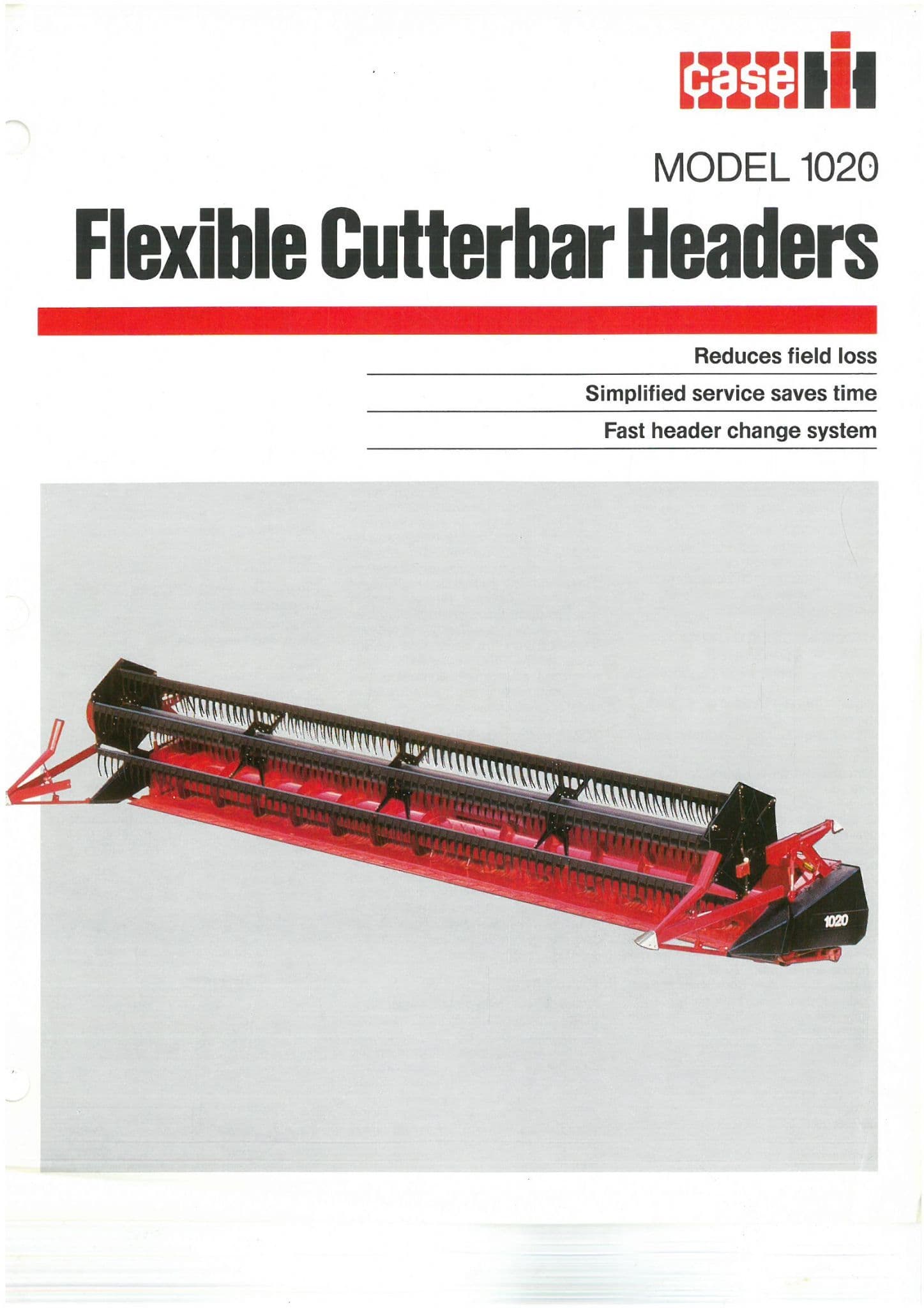 Case IH Combine Attachment Flexible Cutterbar Header 1020 Brochure