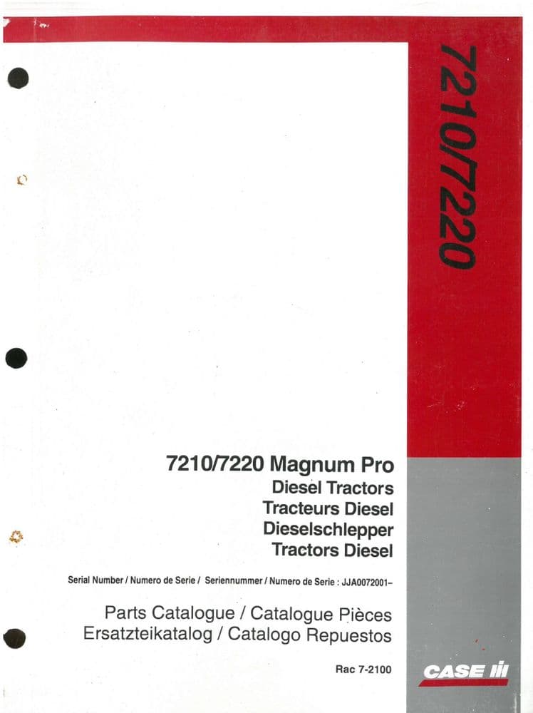 Case IH Diesel Tractor 7210 & 7220 Magnum Pro Parts Manual