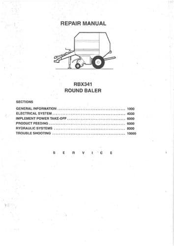 Case IH Round Baler RBX341 Workshop Service Repair Manual - RBX 341