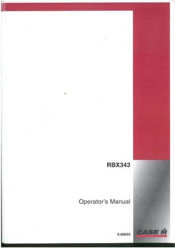 Case IH Round Baler RBX343 Operators Manual - RBX 343