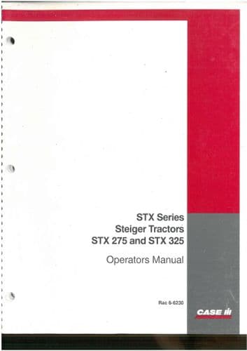 Case IH Steiger Tractor STX275 & STX325 Operators Manual