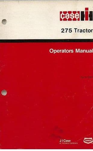 Case IH Tractor 275 Operators Manual