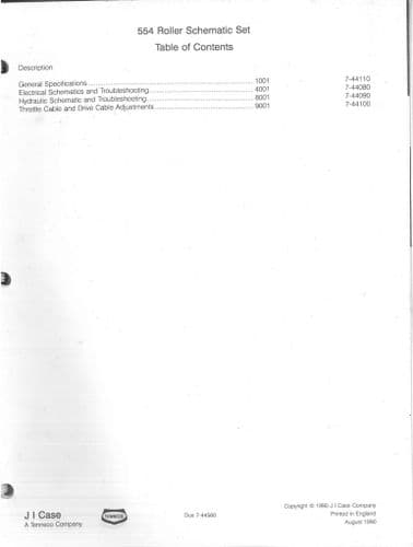 Case IH Tractor 554 Roller Schematic Set Manual