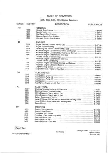 Case  IH Tractor 585 685 595 695 Workshop Service Repair Manual