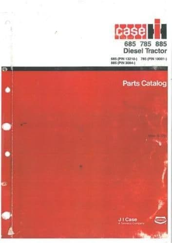 Case IH Tractor 685 785 885 985XL, L Cab, 495 595 795 895 995 XL Parts Manual