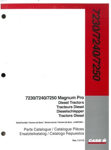 Case IH Tractor 7230 7240 & 7250 Magnum Pro -  Parts Manual