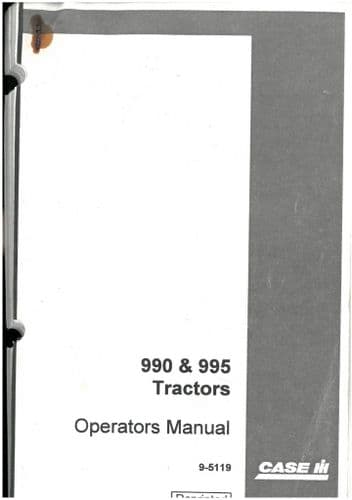 Case IH Tractor 990 & 995 Operators Manual