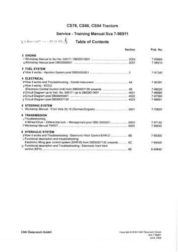 Case IH  Tractor CS78 CS86 CS94 Workshop Service Repair Manual CS 78 86 94