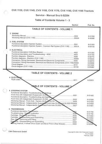 Case IH Tractor CVX1135 CVX1145 CVX1155 CVX1170 CVX1190 CVX1195 Workshop Service Repair Manual ORIGI