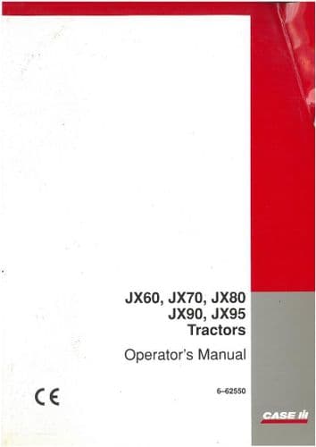 Case IH Tractor JX60 JX70 JX80 JX90 JX95 Operators Manual