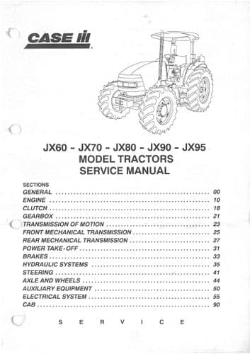 Case IH Tractor JX60 JX70 JX80 JX90 JX95 Workshop Service Repair Manual