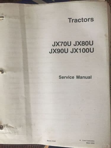 Case IH Tractor JX70U JX80U JX90U JX100U Workshop Service Manual