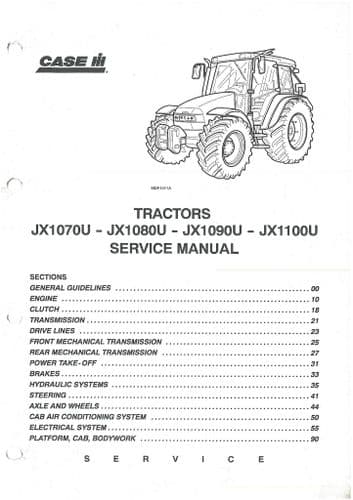 Case IH Tractor JXU Range -  JX1080U JX1090U JX1100U Workshop Service Manual
