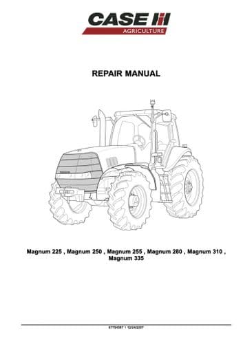 Case IH Tractor Magnum 225 250 255 280 310 335 Service Workshop Manual - PDF ONLY
