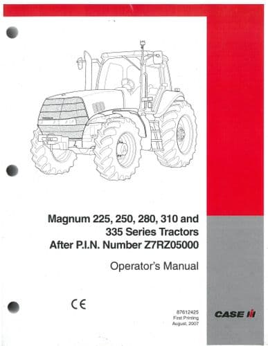 Case IH Tractor Magnum 225 250 280 310 335 Operators Manual - ORIGINAL.