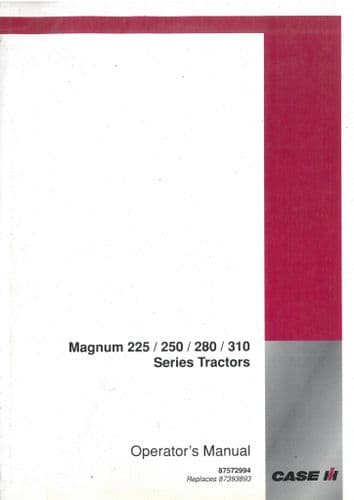Case IH Tractor Magnum 225 250 280 310  Operators Manual