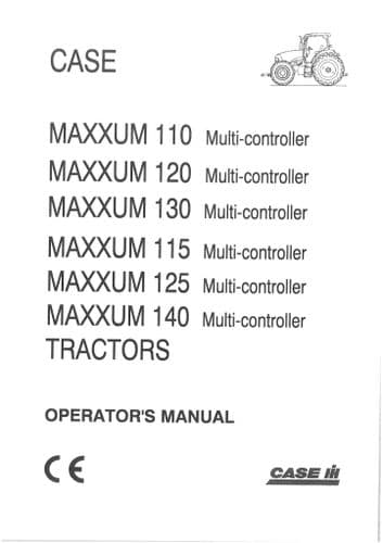 Case IH Tractor Maxxum 110 120 130 115 125 140 Multi Controller Operators Manual