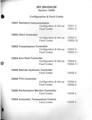 Case IH Tractor MX Magnum Configuration & Fault Codes Manual