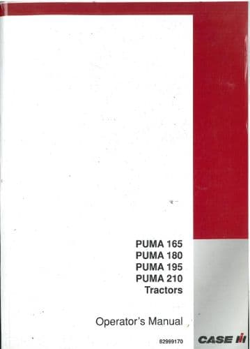 Case IH Tractor Puma 165 180 195 210 Operators Manual