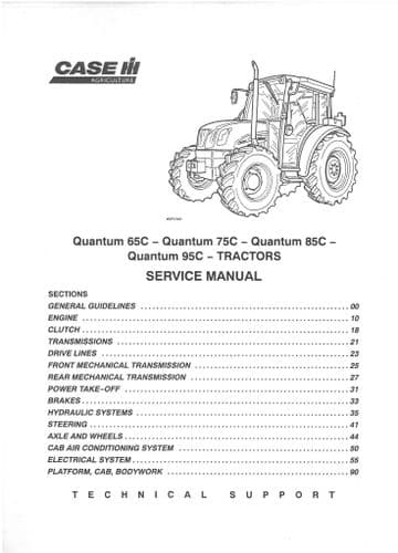 Case IH Tractor Quantum C Series 65 75 85 95 Workshop Service Repair Manual - 65C 75C 85C 95C
