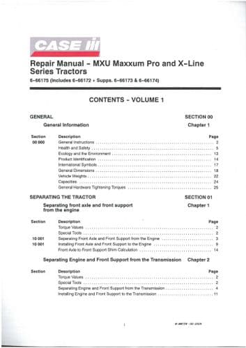 Case IH Tractor Workshop Service Repair Manual on Disc - MXU Maxxum Pro &  X-line -  *CLEARANCE*