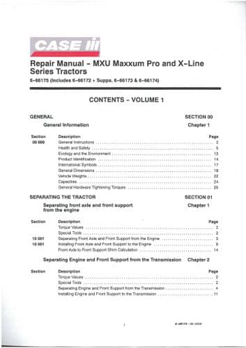 Case IH Tractor Workshop Service Repair Manual on Disc - MXU Maxxum Pro &  X-line -  *CLEARANCE*