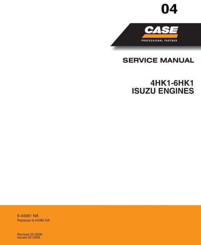 Case Isuzu Engine 4HK1 & 6HK1 Workshop Service Manual