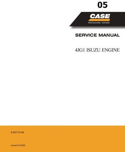Case Isuzu Engine 4JG1 Workshop Service Manual