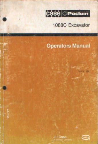 Case Poclain 1088C Crawler Excavator Operators Manual