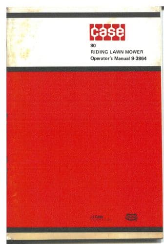 Case Riding Lawn Mower 80 Operators Manual