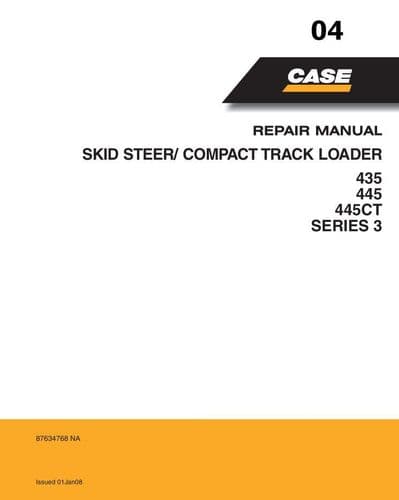 Case Skid Steer Compact Track Loader 435 445 445CT Series 3 Workshop Service Manual