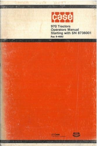 Case Tractor 970 Operators Manual
