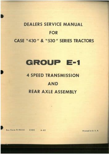 Case Tractor Loader Backhoe Model 430 & 530 Construction King Workshop Service Repair Manuals