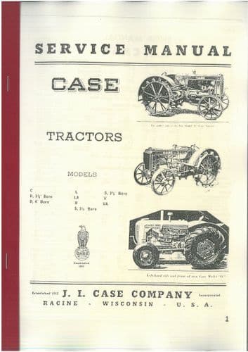 Case Tractor Model C D L LA R S V VA Workshop Service Repair Manual