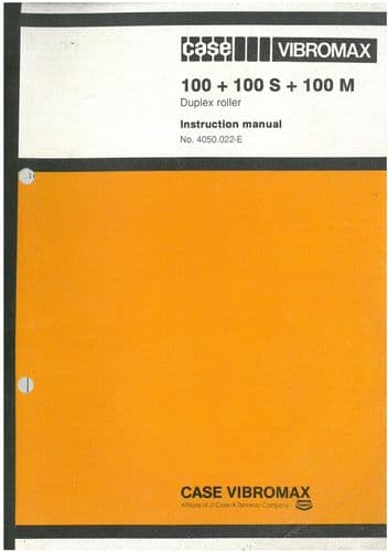 Case Vibromax 100, 100S, 100M Duplex Roller Operators Manual 100 S M