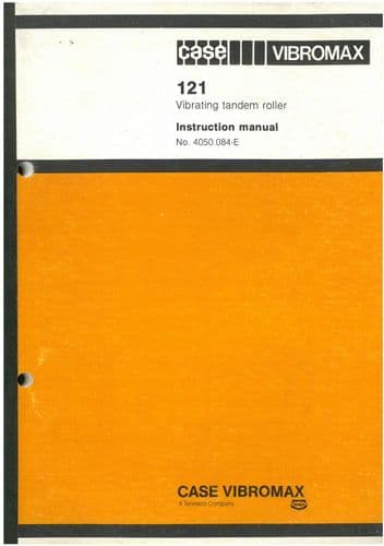 Case Vibromax 121 Vibrating Tandem Roller Operators Manual