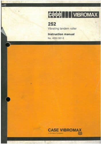 Case Vibromax 252  Vibrating Tandem Roller Operators Manual